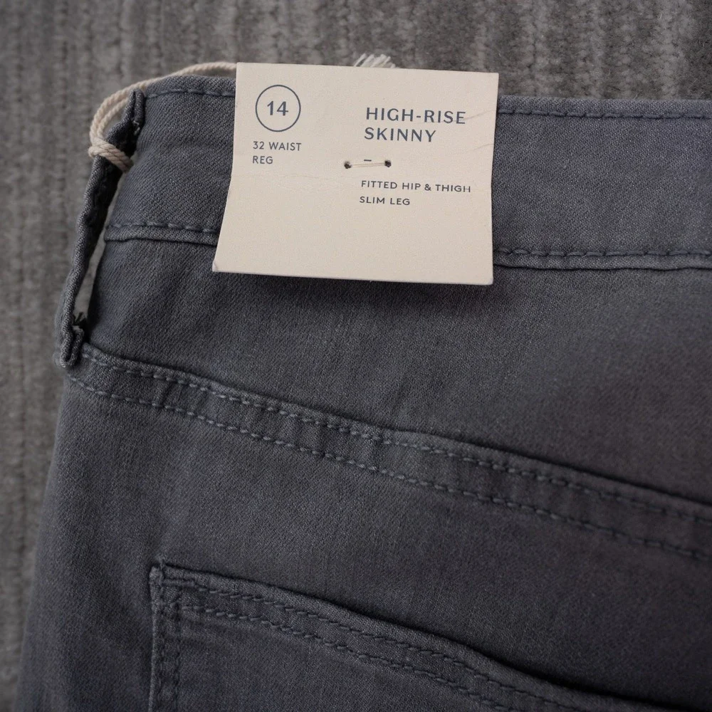 Universal Thread Skinny Jeans Womens 14 Grey NEW High Rise Fair Trade Stretch